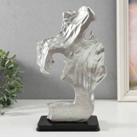 Polystone souvenir "Girl in a scarf and young man" silver 16.3x10.5x26 cm-2