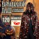 Carnival cloak with red skulls and hood, satin, length 120 cm + mask