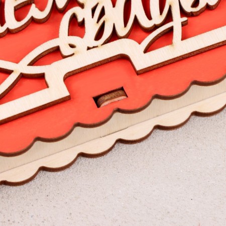 Bill "Happy Wedding", 17x9.5x2.5 cm, red-4
