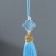 Textile suspension, plastic "Knot of happiness and infinity" Blue 0.7x1x9.5 cm