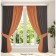 Set of curtains "Canvas", size 200x260 cm, 2 pcs, color wenge, orange