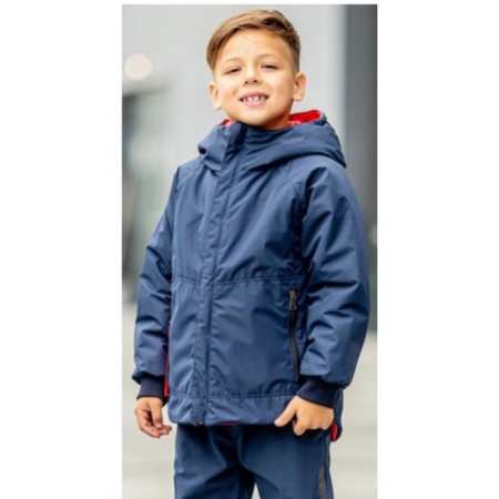 Bilateral jacket for a boy, height 140 cm, red-blue color-1