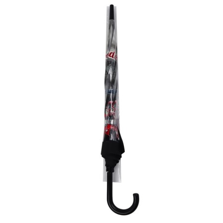 Umbrella - a semiautomatic “city” cane, 8 knitting needles, r = 39 cm, transparent/black color-10