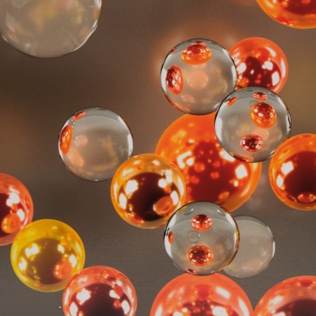 Apron "Orange Bubbles" (photo printing) 3000x600 mm-1