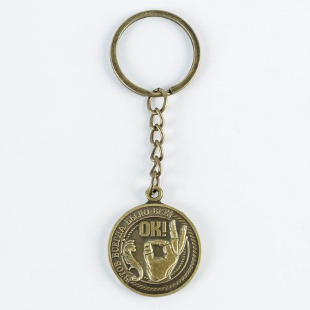 Keychain for keys, metal, amulet “so that everything is always ok” brass, 3 x 3.5 x 2.5 cm-3