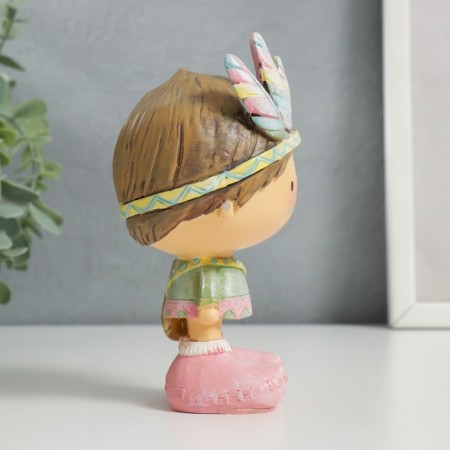 Souvenir Polystone "Baby-Indian with onions and arrows" 14x7x8.5 cm-1