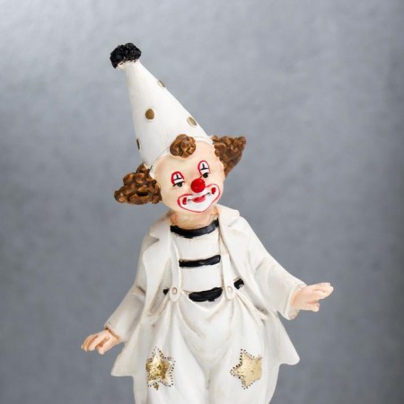Polystone souvenir "Clown in a cap on a ball" Black and white with gold 18x5x7.5 cm-4