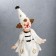 Polystone souvenir "Clown in a cap on a ball" Black and white with gold 18x5x7.5 cm