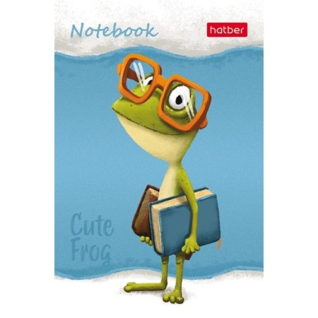 Notepad A7, 48 sheets, in a cage, on a gluing, "frog den", cover covered paper, lamination, three -colored block, block 60 g/m2, 5v mix-1