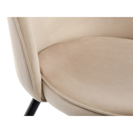 Metal frame stool Dodo metal/velor, black/beige 48x54x77 cm-4