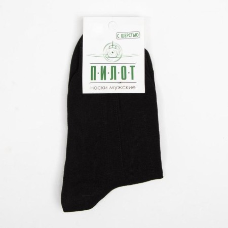 Male woolen socks, black color, size 25-3