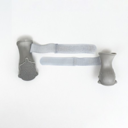 Dog boots, rubber, set 4 pcs, size l, gray-3