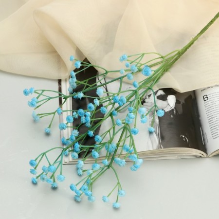 Artificial flowers "cotton gypsophila" 60 cm, turquoise