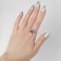 Ring "sprout" stem, white-blue color in silver, dimensionless