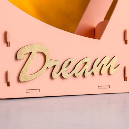 Кашпо деревянное-сердце "Dream", 24х10х27,5 см, дуб, пудровый-3