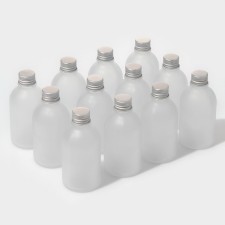 A set of glass jars for spices with a metallic lid of the Aqua shares, 150 ml, 5.5 × 11.5 cm, 12 pcs