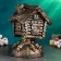 Piggy bank "Hut" 21x21x32cm, bronze