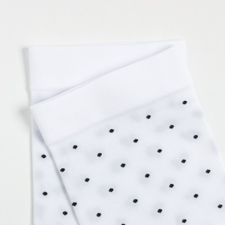 Women's socks Micro Pois 70 den, white/black color (Bianco/Nero), size 36-40-2