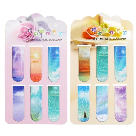 A set of magnetic bookmark for books Calligrata 6 pieces, "sky", mix-1