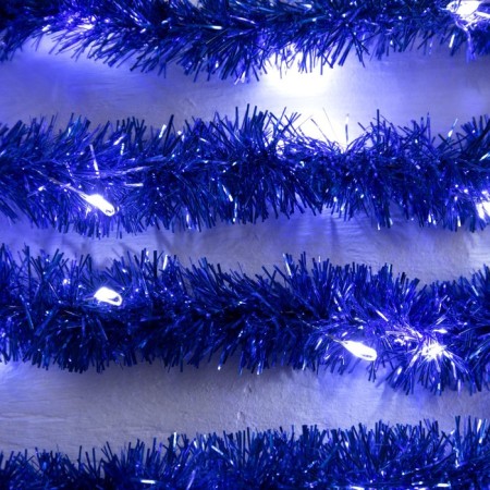 Garland "tinsel" 1 m dew, ip20, blue thread, 22 LED, 8 layers, d = 3 cm, white glow, CR2032X2-2