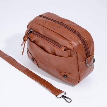 Cross-Bodi Bag on a zipper, brown color-5