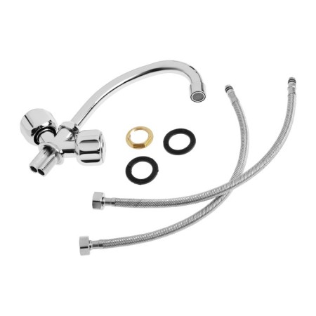Mirage mixer "Mirage" V338M TYE-1005, two-welfare, pour 300 mm, handle mix, chrome-5