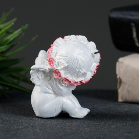 Figure "Angel in Wreath" Pearl, 7x5x5cm-2