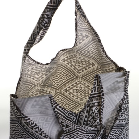 Household bag on the button, folding, black/white color-2