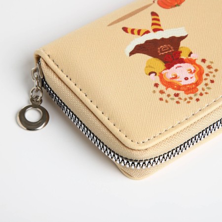 Lightning wallet, card for cards, for coins, beige color-3
