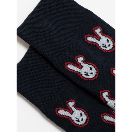Male cotton socks diwari happy "rabbits", size 25, dark blue color-2