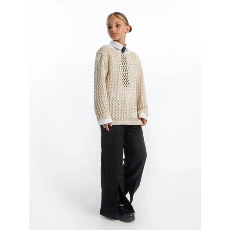 Свитер для девочки Amarobaby Knit Trend, рост 152 см, цвет молочный-6