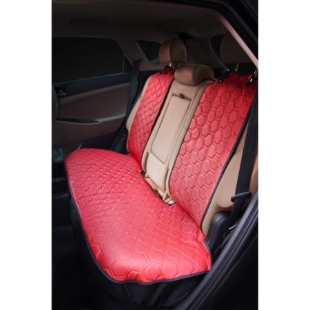 Knive "Alcantara", rear, eco-leather with perforation, red, ACS-SB-04