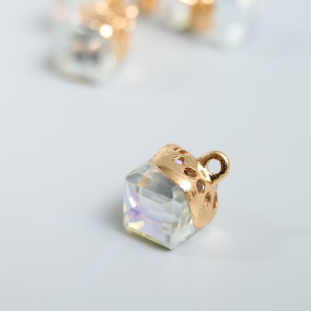 Decor for creativity Glass "Cub-Cristal" transparent holography set 5 pcs 0.8x0.8 cm