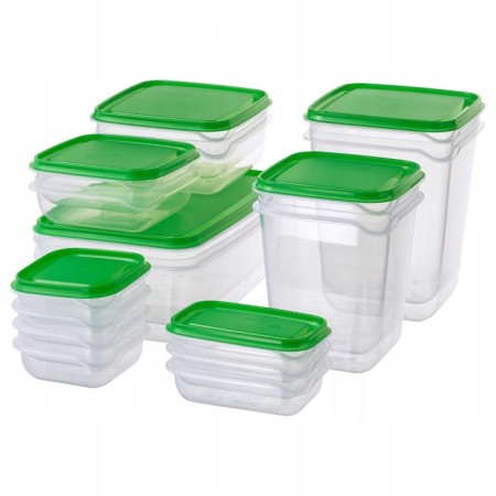 A set of rod containers, 17 pcs, the color is transparent / green
