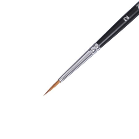 Brush of columns Round, RUBLOFF series 1015 No. 2, short handle, black matte/white clip-1