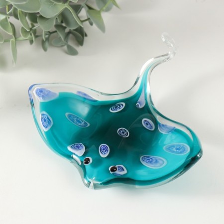 Suvenir Glass "Skat with points" under Murano glass 13.5x13.8x4 cm