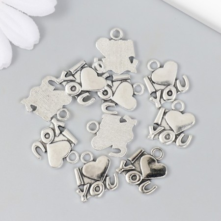 Decor for creativity Metal "heart. I love you" silver 1.5x1.6 cm-2