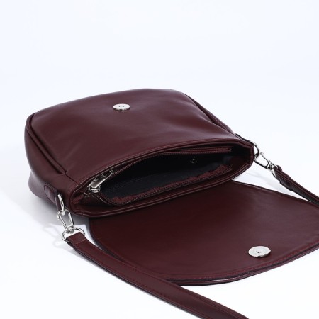 Richet bag on a magnet, outer pocket, long belt, burgundy color-6