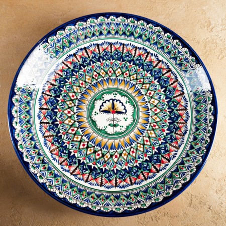 Largan Rishtan ceramics "Patterns", 42 cm, Blue Mix-5