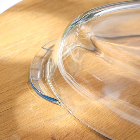 Oval ducklings of heat-resistant glass Borcam, 2 l, with a baking lid-5