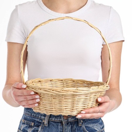 Karina basket, No. 2, Dno = 21 cm, Dopta = 28 cm, h = 8/29 cm, willow