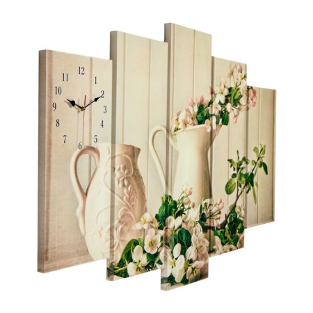 Carty clock is wall-mounted, modular "vase with flowers", silent, 80 x 140 cm-1