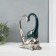 Souvenir ceramics "Elephant with an elephant. Heart" dark green with silver 7.3x17.5x22 cm