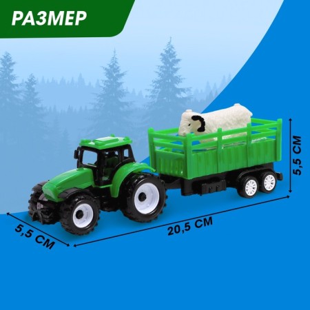 Tractor inertial "Farmer", with a trailer and animal-1