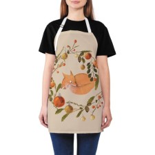 Apron of a kitchen with a photo print “Fox, fox, fox ...”, adjustable, size OS
