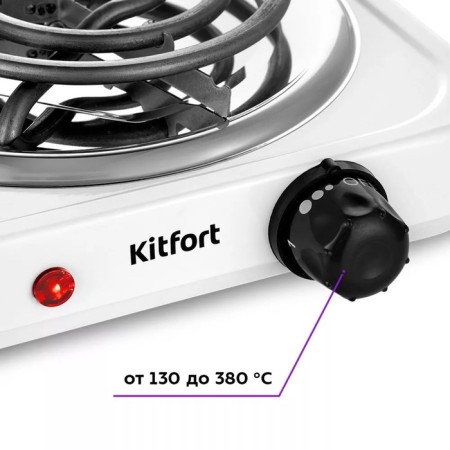 Electric tile KitFort KT-175, 1000 watts, 1 burner, white-1