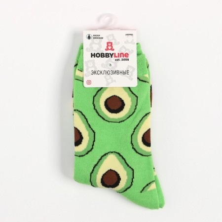 Women's socks "avocado", green color, size 36-39-4