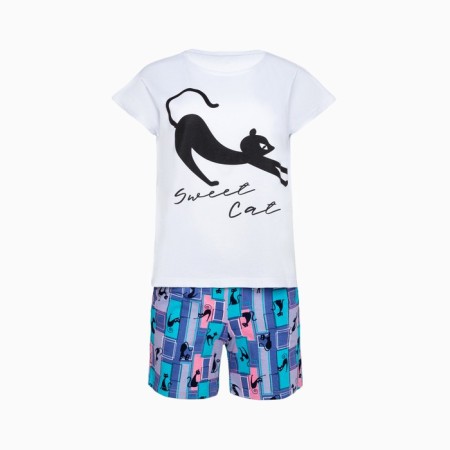 Female set (shorts/T -shirt) home, blue color, size 50