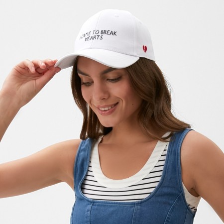 Women's cap with embroidery Mist Hearts, White, p. 56-58