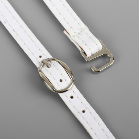 Shoe strap, artificial leather, 30 cm, 8 mm, 2 pcs, white color-2